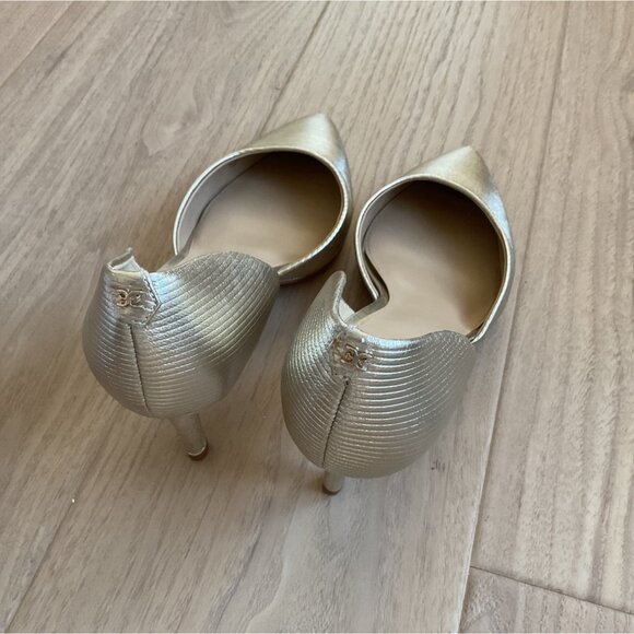 Sam Edleman VIV Metallic Gold Pointed-Toe DOrsay Style Heels Size 9 - Picture 3 of 5
